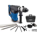 Scheppach Elektro-Bohrhammer DH1500 Plus 4in1 Funktion | 7 J Schlagkraft | 1500 W Motor | inkl. Zubehör, blau