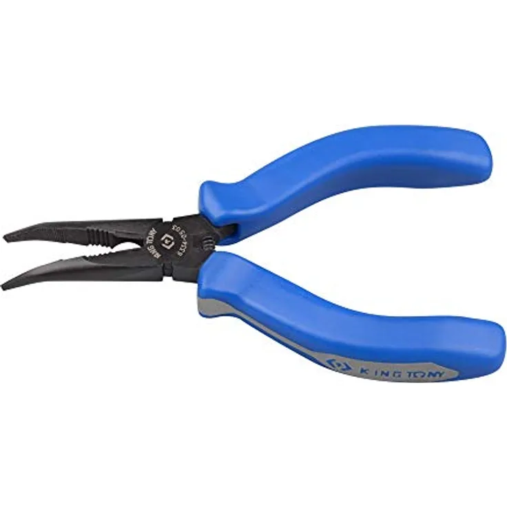 king tony 633405 Mini-Zange mit halbrunden Backen, gebogen, 125 mm