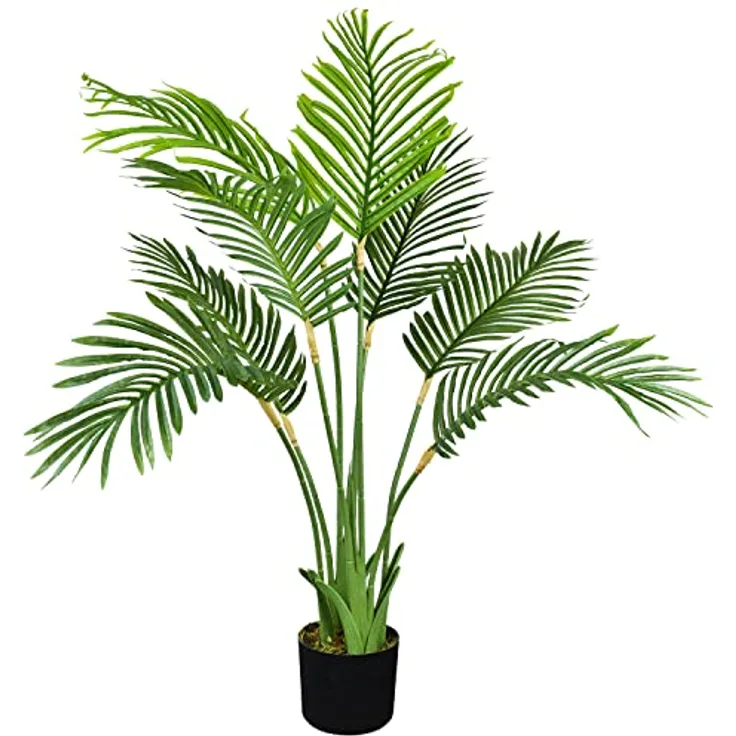 Decovego Arekapalme, Künstliche Palme 100 cm hoch, Kunstpflanze für Innen- und Außenbereiche, hochwertige Kunststoff-Deko