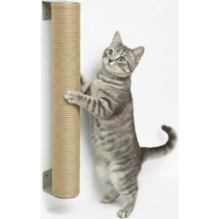 EYEPOWER 60 cm Kratzbaum Wandmontage für Katzen, Sisal Kratzstamm mit Bambus Wandbefestigung, flexibel montierbar und kombinierbar, ideal für Kletterwände