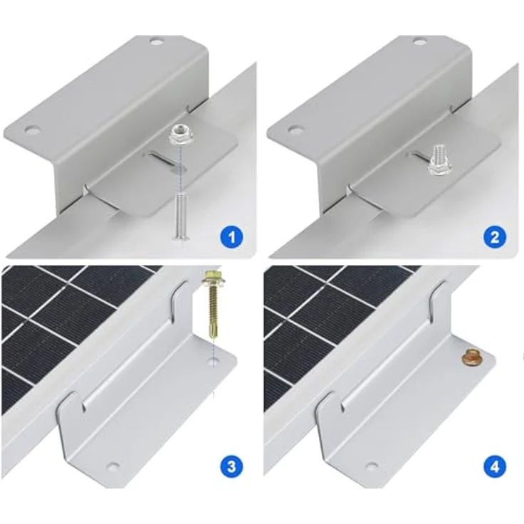 ECO-WORTHY Solarmodul Halterung Montagesatz, 8 Stück Z-Halterungen aus Aluminium für Dachmontage, inklusive Schrauben und Muttern, UV-beständig und korrosionsgeschützt – Bild 5