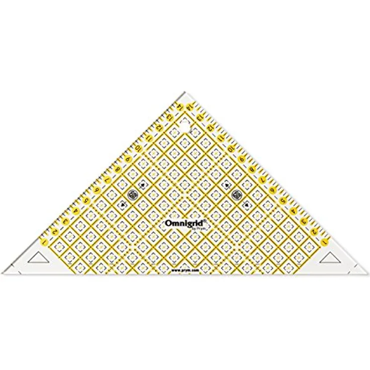 Prym Flottes Dreieck 1/2 Quadrat cm Omnigrid Lineal, Kunststoff, transparent