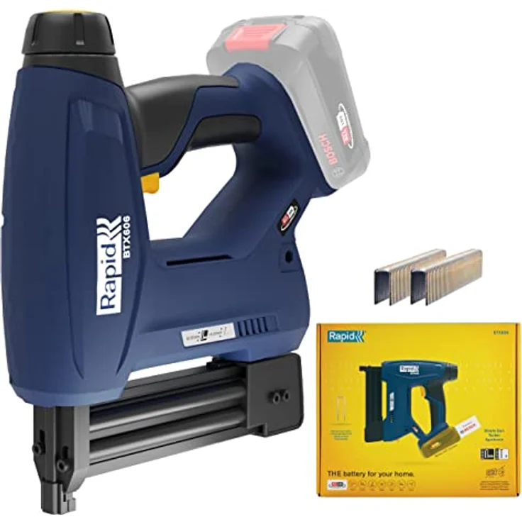 Rapid Akku-Tacker BTX606 18 V, leistungsstarker Tacker für Klammern und Nägel mit einstellbarer Schlagkraft, inkl. 120 Klammern – Bild 1