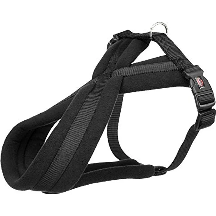 TRIXIE Premium Touren-Geschirr Größe L: Brustumfang 60–100 cm/25 mm in schwarz - sportliches Hundegeschirr mit angenehmer Vliespolsterung, stufenlos verstellbar - für große Hunde, 204101 – Bild 1