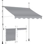 KESSER® Klemmmarkise mit Handkurbel Balkon, Balkonmarkise ohne Bohren, UV-beständig höhenverstellbar wasserabweisend, Sonnenschutz, Terrassenüberdachung, einfache Montage 150cm
