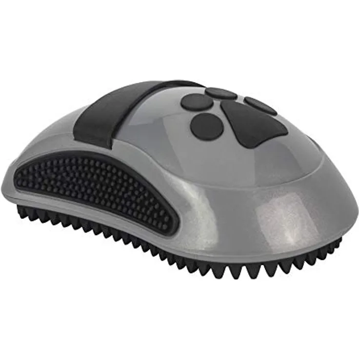 FURminator Striegel für Hunde und Katzen - Fellpflege Bürste massiert sanft die Haut - für sauberes, glänzendes Fell , Farbe: Grau