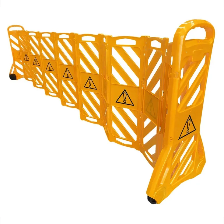 Moravia FLEX-GUARD mobile Absperrung, Kunststoff, gelb, für Innenbereiche, mit Warnsymbolen, 1.000x320x580mm, flexibel aufstellbar und platzsparend klappbar