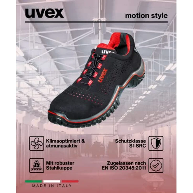 Uvex Safety motion style, Sicherheitsschuhe S1, extrem leicht mit uvex climazone Klimamanagement, Größe 44 – Bild 9
