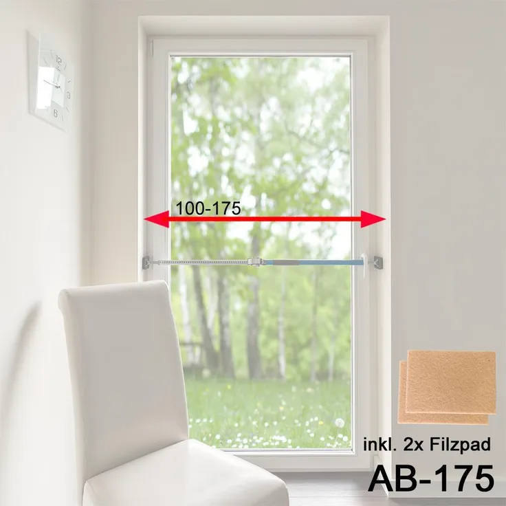 ALLEGRA Sicherungsstange 101 - 175 cm (blau) AB-175 inkl. Pads