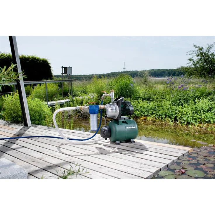 Metabo HWW 3300/25 G Hauswasserwerk 3300 l/h Fördermenge 900 Watt 45 m Förderhöhe (6009680020 ) Hauswasserwerk 4,5 bar Ansaughöhe 8 m – Bild 2