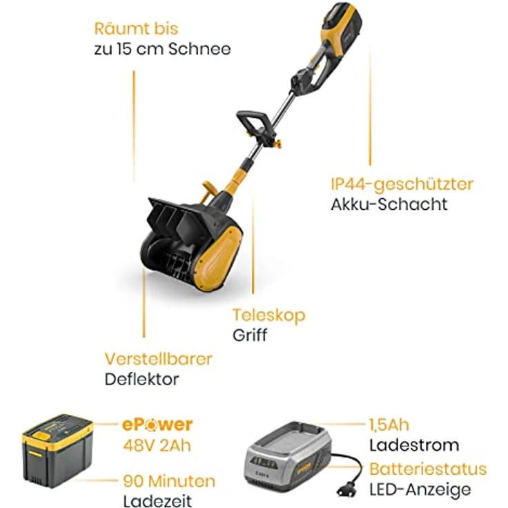 Stiga Akku-Schneefräse ST 300e, Arbeitsbreite 30 cm, inklusive Akku und Ladegerät – Bild 3