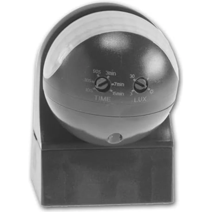 world-trading-net Bewegungsmelder "CBM-Slim", 180° Infrarot-Sensor, anthrazit, 1-800W, Erfassungsbereich 12m, IP44 – Bild 2
