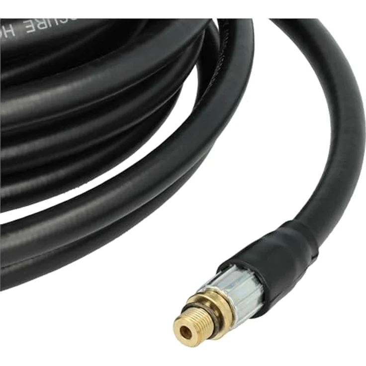 vhbw 15m Hochdruckschlauch für Kärcher K 3 Horizontal Plus, 3 Full Control Home, 3 Home, 3 Full Control Home T 5, mit Schnellkupplung, max. Druck 200 bar, schwarz/gold – Bild 6