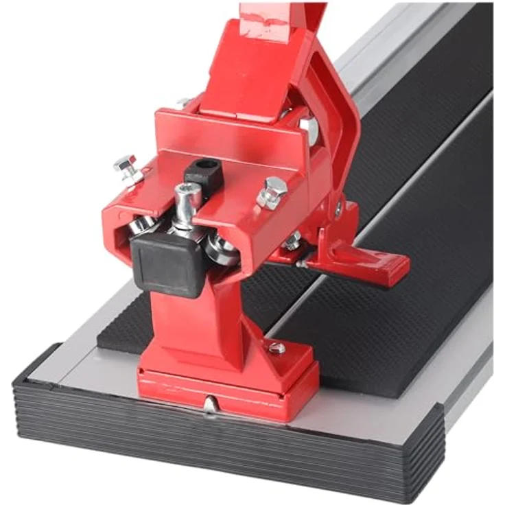 DEDRA Fliesenschneider, manuelle Fliesenschneidmaschine 800 mm, mit kugelgelagertem Schneiderad und stabiler Aluminium-Konstruktion, gummierte Arbeitsplatte, Wassergekühltes Schneidsystem – Bild 4
