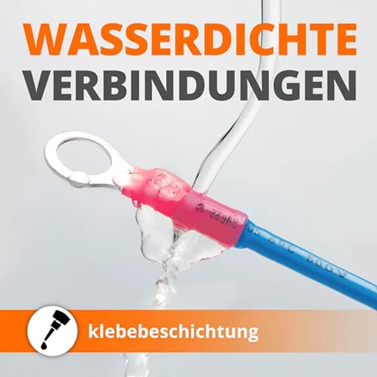 Wirefy Rote Ringkabelschuhe Schrumpfverbinder M10, Lötfreie Quetschverbinder für Kabelquerschnitte 0,5-1,5 mm², 150 Stück – Bild 4