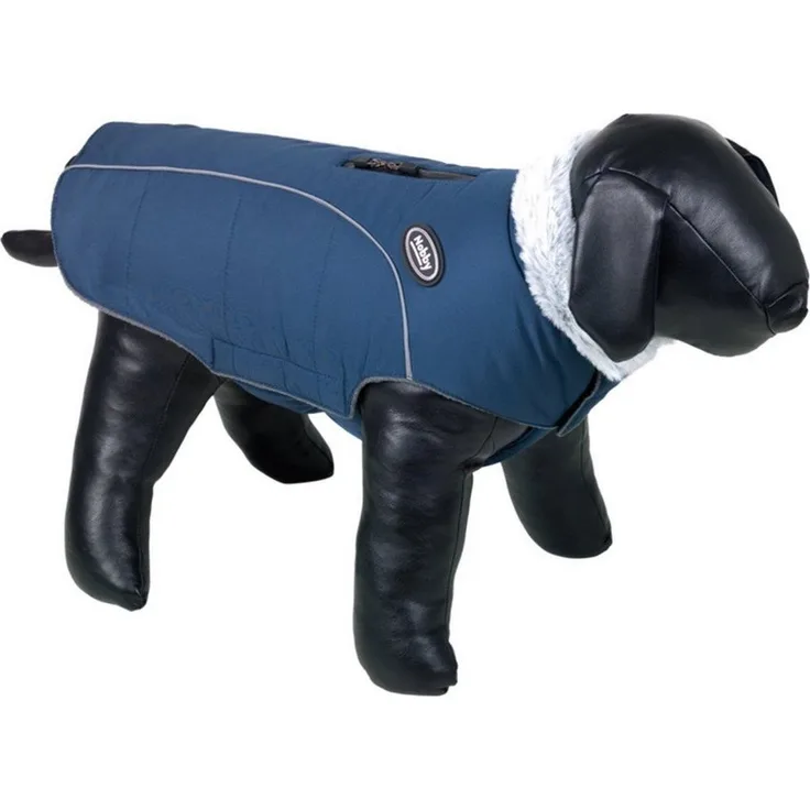 Nobby Hundepullover Alva blau, Hundemantel mit wasser- und windabweisender Kunstfaser und Fleece-Fütterung
