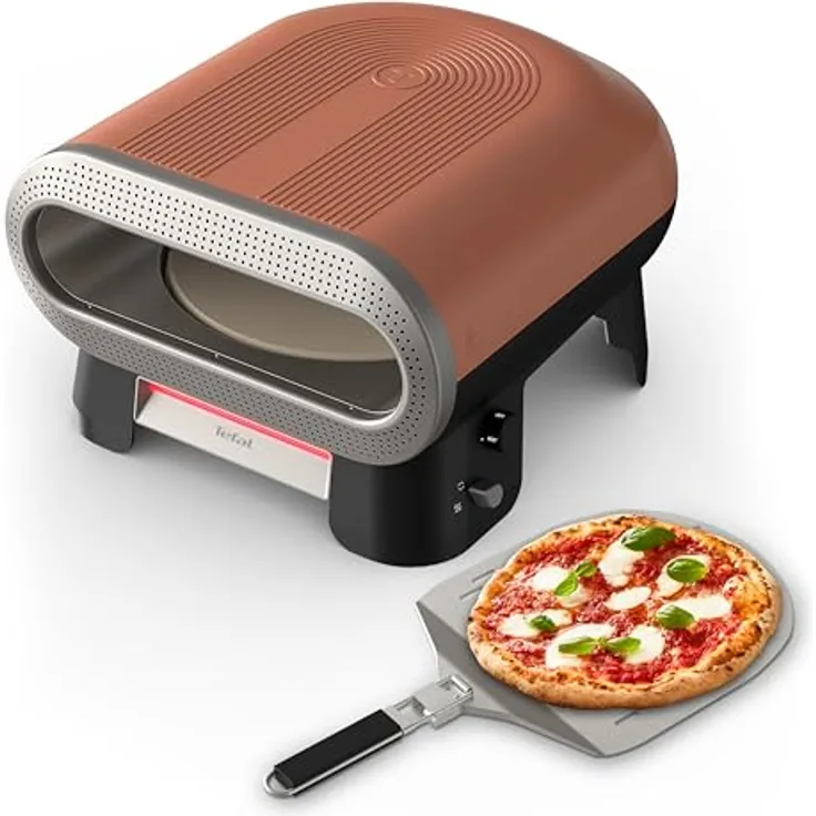 Tefal Pizzaofen Pizza Pronto, 4 Temperaturstufen (250–400°C), automatischer Drehstein, inkl. Pizzaschieber