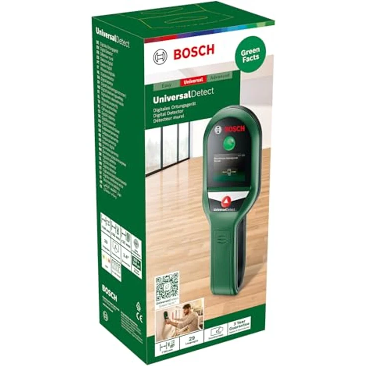 BOSCH Leitungsortungsgerät UniversalDetect, Digitales Ortungsgerät - im Karton, für Metallobjekte, stromführende Leitungen und Holzunterkonstruktionen geeignet – Bild 2
