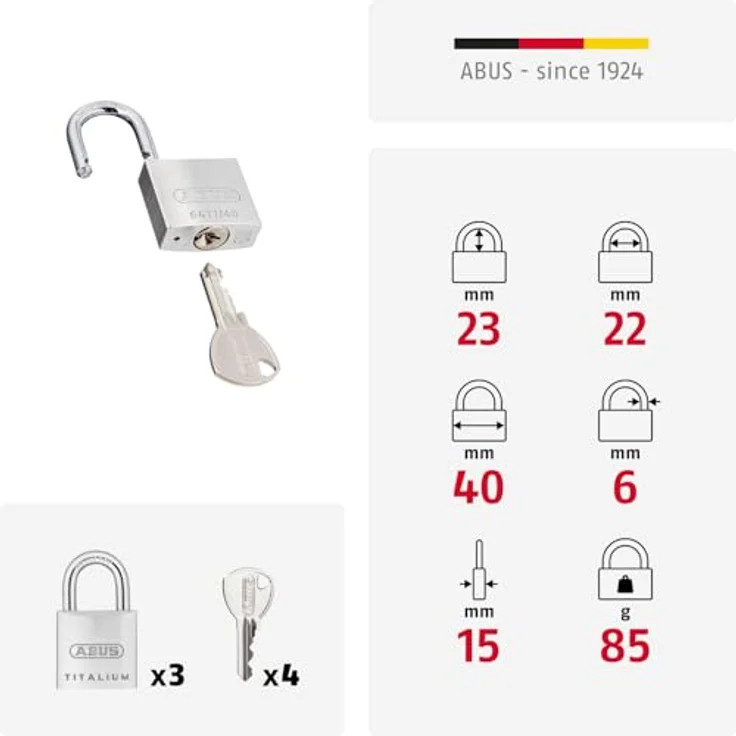 Abus 64TI-40 Triples Titalium – Bild 6