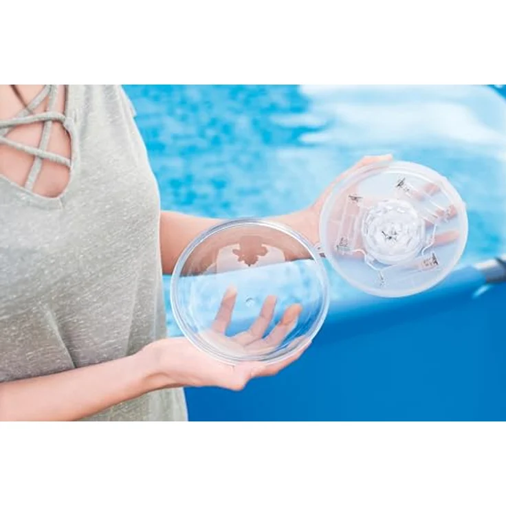 Bestway Batteriebetriebene Schwimmende Pool-Lampe, Ø 14 cm, Integrierte LED mit Farbwechsler und 7 Leuchtprogrammen, Wasserdicht IP67 – Bild 4