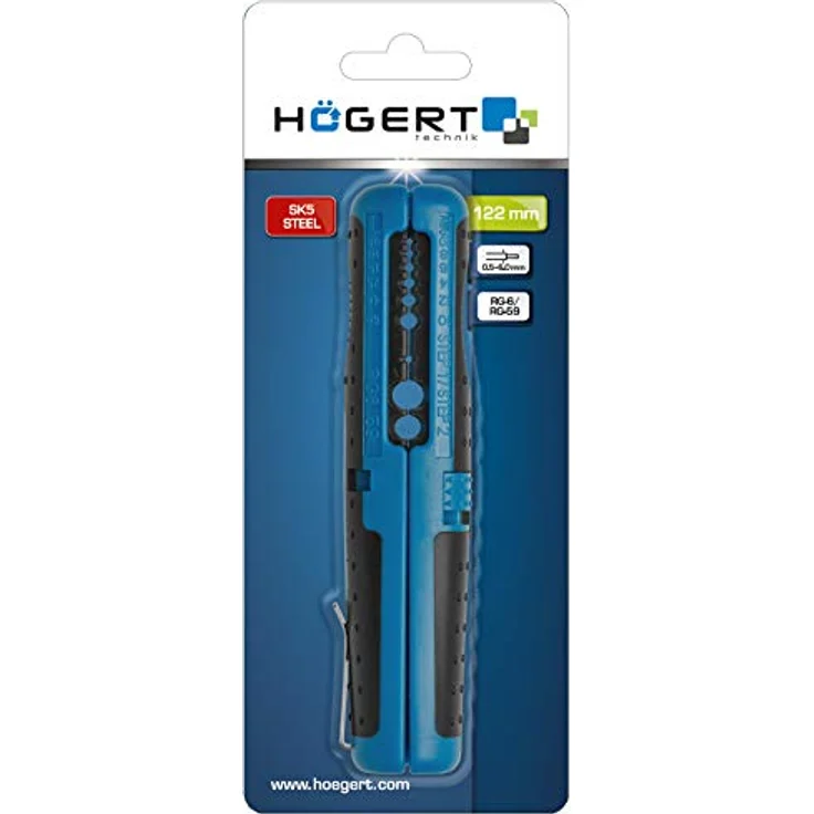 Högert Technik Kable Abisolierer HT1P102, aus Chrom-Vanadium-Legierungsstahl, 0.5-6.0 mm², hochharte Schneidkanten, verschleißfest, schmale Form – Bild 2