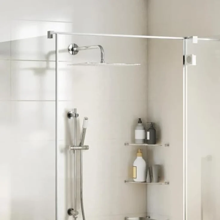 vidaXL Regenduschkopf Regenbrause Edelstahl 304 40x30 cm Rechteckig, Anti-Kalk-Düsen, Silikon, 216 Düsen, Wand- oder Deckenmontage, hochglanzpoliert – Bild 2