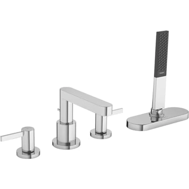 hansgrohe Wannenarmatur Finoris, 2 Funktionen mit Rainfinity 100 Stabhandbrause, Chrom – Bild 1