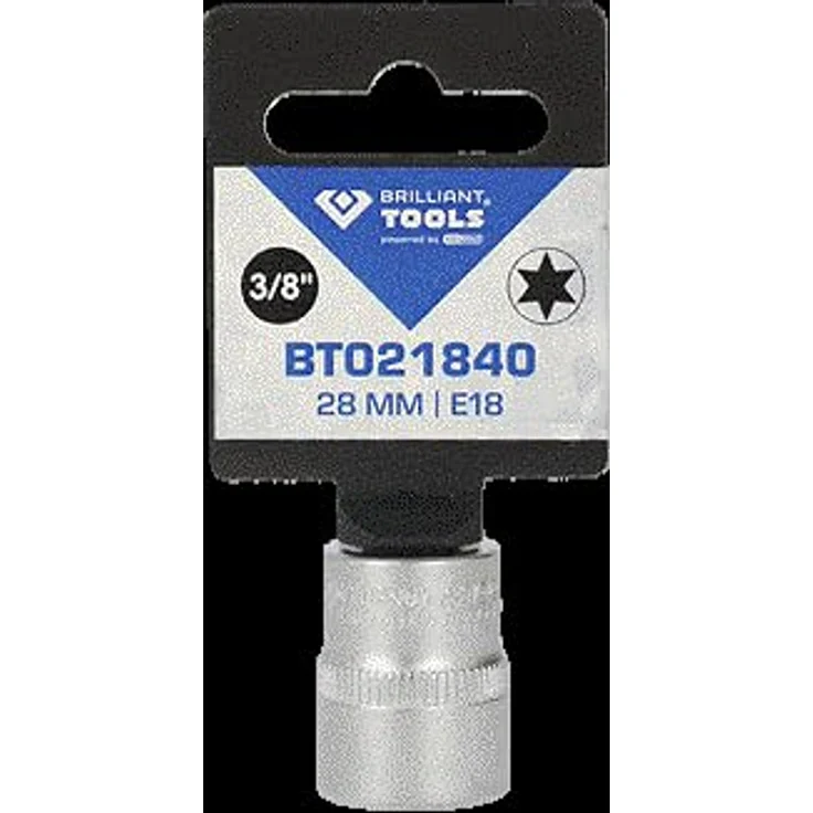 Brilliant Tools Torx-E Stecknuss E18, 3/8" Innenvierkant-Antrieb aus Chrom-Vanadium-Stahl, matt verchromt, 28 mm Länge – Bild 7