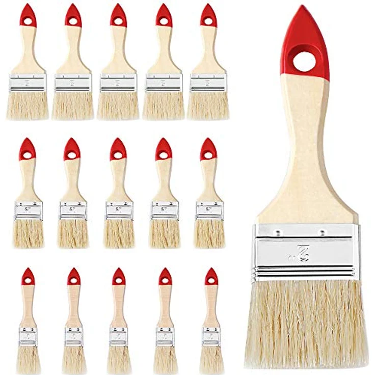 Monzana Malerpinsel 15tlg Set 3 versch. Größen für Holzlasur Lacke Farbe Pinselset Lasurpinsel Lackierpinsel Malerpinsel – Bild 2