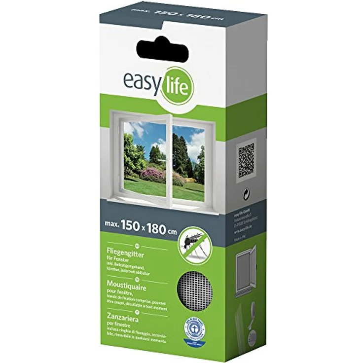 easy life Insektenschutz Fliegengitter für Fenster 150 x 180 cm weiss – Bild 2