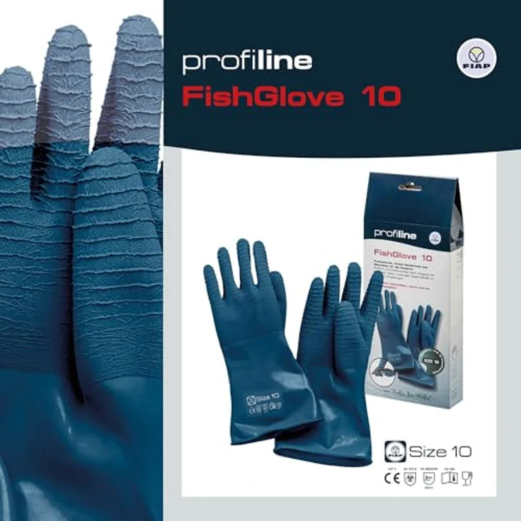FIAP profiline FishGlove 10, Fischhandschuhe Größe 10 (XL), Naturlatex, anti-rutsch, hohe Griffigkeit und Abriebfestigkeit – Bild 2