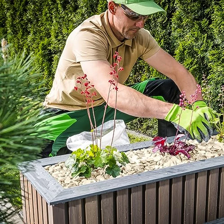 Relaxdays Marmorkies, 5kg, Dekosteine, Kieselsteine, Gartenkiesel, Beet, Blumentopf, Grab, Zierkies, weiß, Marmor, 15-25mm – Bild 3