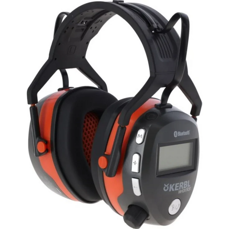 Kerbl Kapselgehörschutz Multimedia Gehörschützer mit Radio- und Bluetooth-Funktion, 29 dB Dämmwert, schwarz/orange – Bild 1