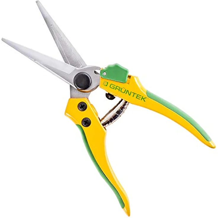 GRÜNTEK Gartenschere COLIBRI Long 195 mm, Bypass-Schneide für Pflanzen und Blumen, Ernteschere, Pflanzenschere mit Soft-Touch Ergo-Griffe, zentrierte SK5 Präzisions-Klingen, geschmiedeter Körper, grün – Bild 1