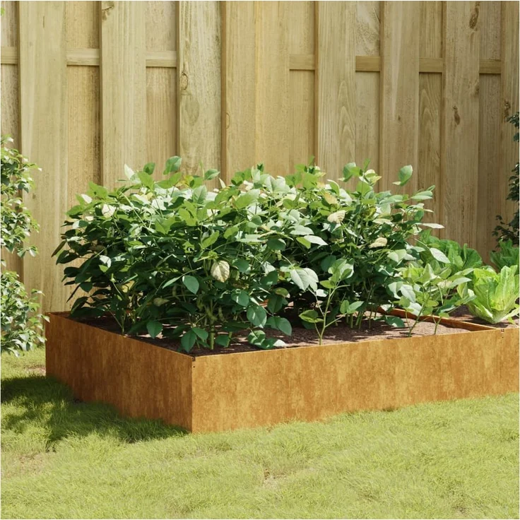 vidaXL Hochbeet, Cortenstahl, Rostig, 100 x 100 x 41 cm – Bild 1