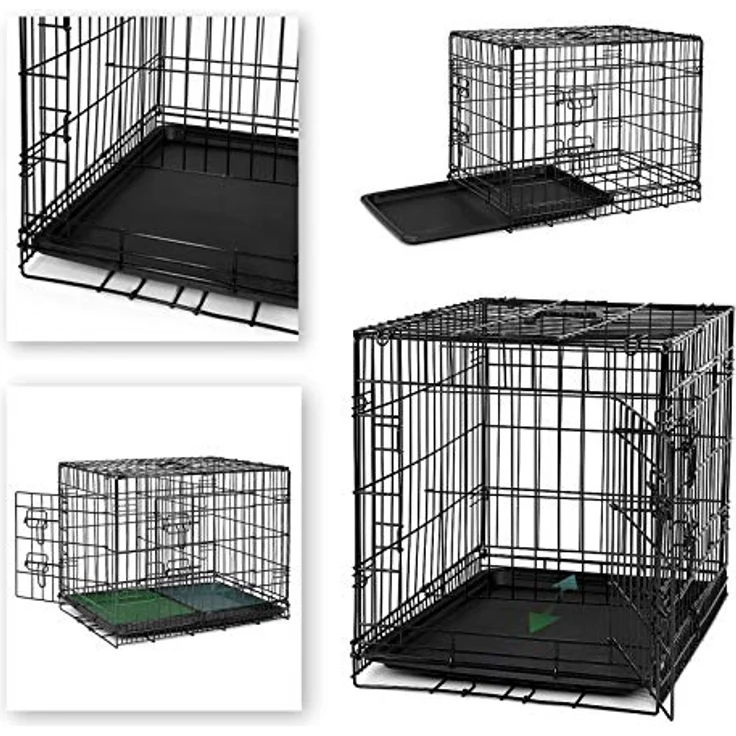 lionto Hundetransportkäfig Hundetransportbox Tiertransportbox Hundebox, (M) 61x44x51 cm schwarz – Bild 4