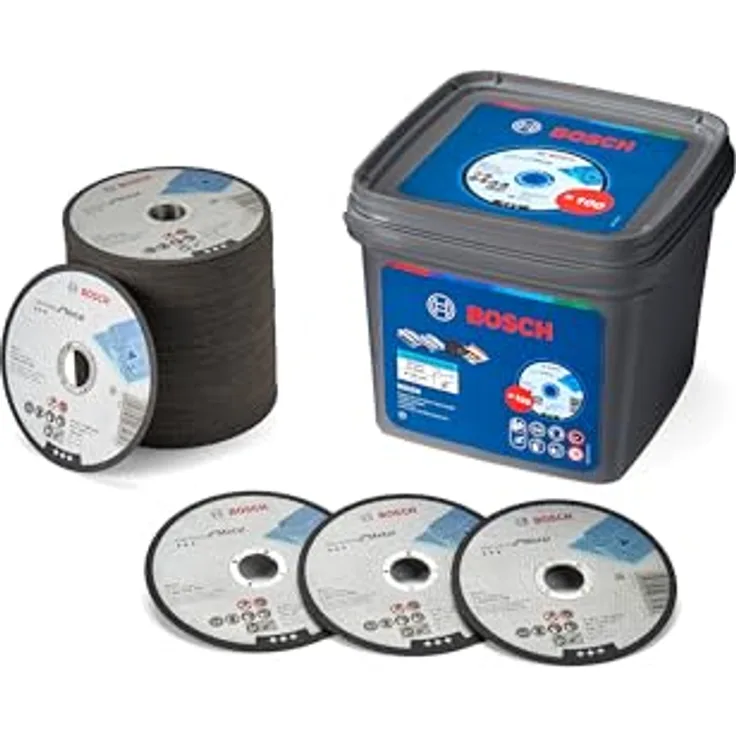 Bosch Accessories 100x Trennscheibe Standard for Metal (für Metall, Stahl, Blech, Ø 125 mm, gerader Schnitt, M14, Professional Zubehör Winkelschleifer)