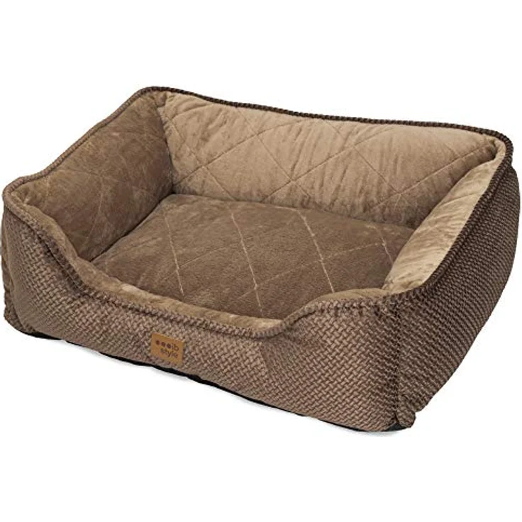 ib style® Happy Milo Hundebett | Körbchen für Hunde & Katzen | mit Reißverschluss | Größe: S | Braun – Bild 5