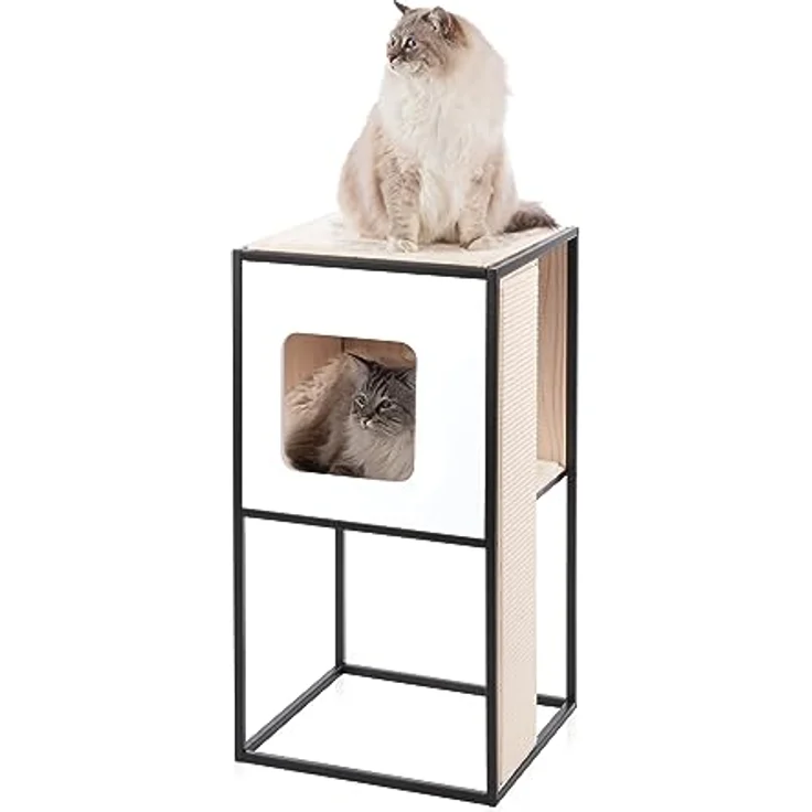 Catit Vesper Patio, Katzenmöbel, Klein mit geradlinigem Design und Memory-Foam-Kissen, Holzoptik - Preisvergleich – Bild 2