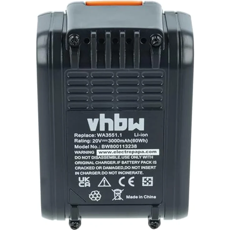 vhbw Akku kompatibel mit Worx Landroid Vision L1600, Hochleistungs-Li-Ion Akku mit 3000 mAh und 20 Volt – Bild 3