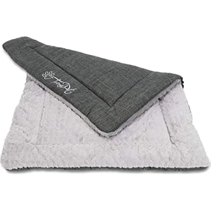 TrendPet Heaven 4cm gefütterte Wendedecke, Liegedecke für Hunde und Katzen, Grau (50x35cm)