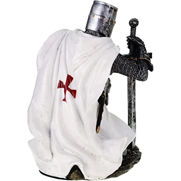 Tempelritter knieend 17 cm Figur Templer Ritter Templerkreuz Deko Skulptur – Bild 7