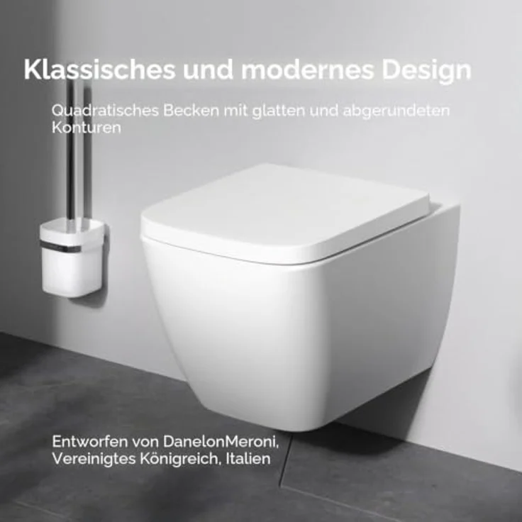 AM.PM CGA1901PSC, Tiefspül-WC wandhängend mit Spülrandlos-Technik und AquaSpin, inklusive Duroplast-Toilettensitz mit Absenkautomatik, weiß – Bild 3
