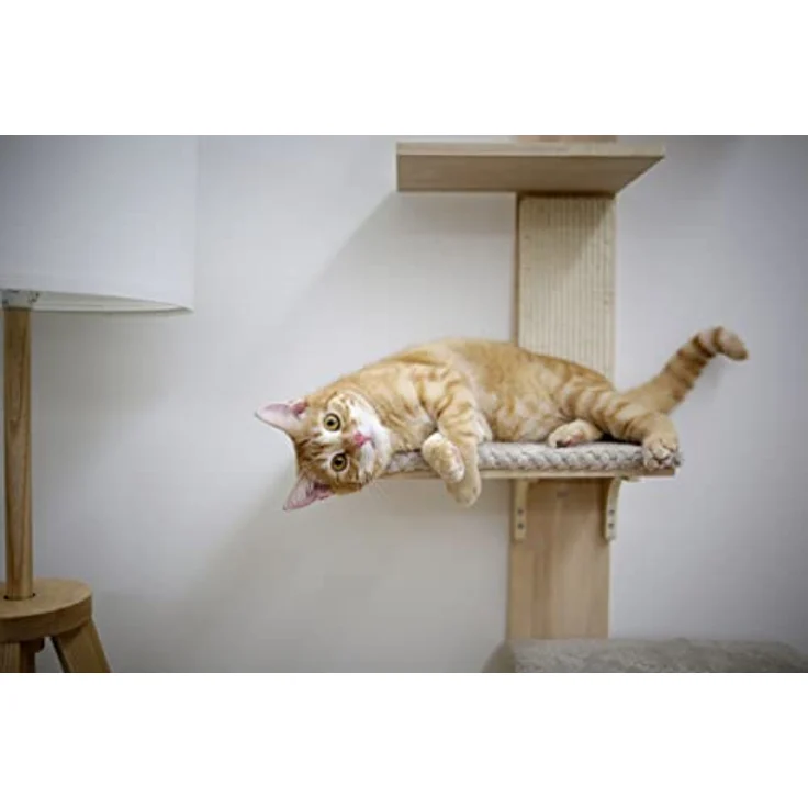 Kerbl Wandkratzbaum Timber, Liegeflächen Kissen, Trittbretter Kratzbrett, 150 cm – Bild 3