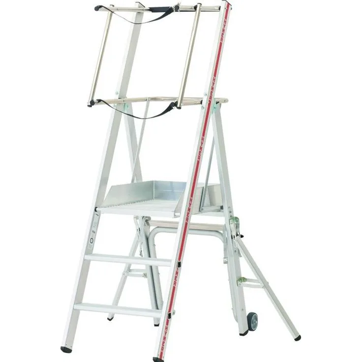 Hymer-Leitern Plattformleiter 8383 ProTect C, 186 cm, Aluminium, max. 150 kg, umlaufende Absturzsicherung, 8 cm Stufentiefe