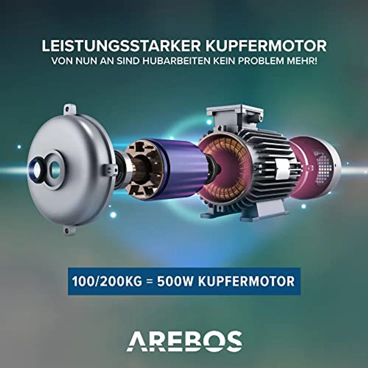 Arebos - Elektrische Seilwinde 200kg – Bild 3