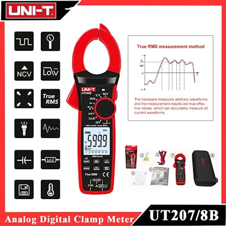 UNI-T UT206B UT207B UT208B Amperemeter, 1000A True RMS Digital Clamp Meter mit Auto Range und NCV Funktionen – Bild 4