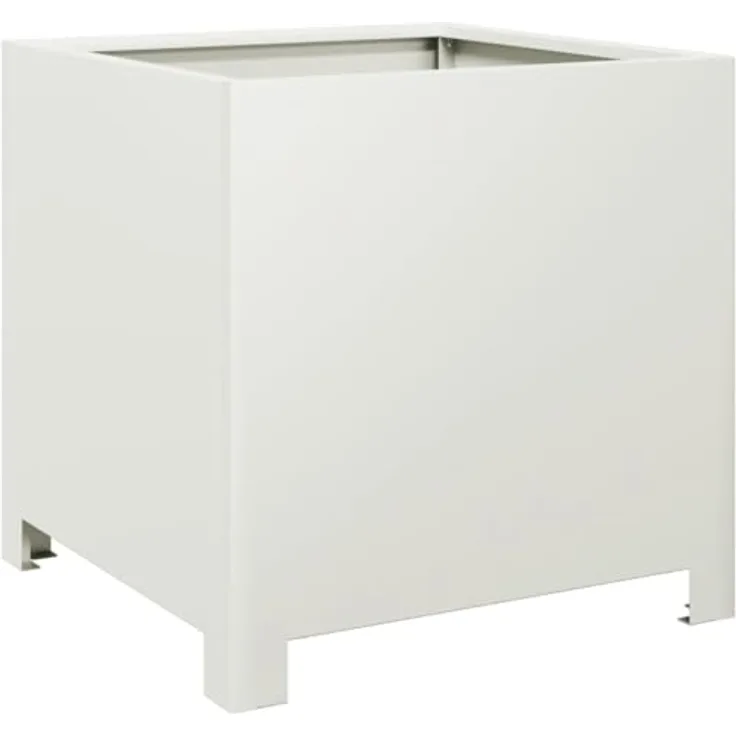 vidaXL Pflanzkübel Weiß 40x40x40 cm Stahl - Rostbeständig, Stabil und Vielseitig