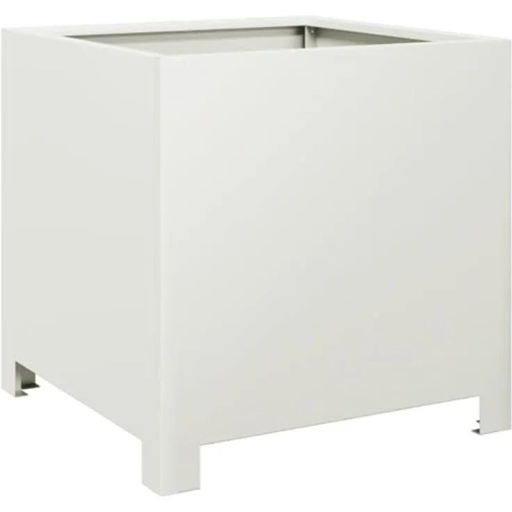 vidaXL Pflanzkübel Weiß 40x40x40 cm Stahl - Rostbeständig, Stabil und Vielseitig – Bild 1