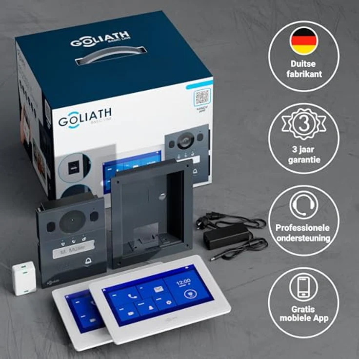Goliath Intercom Basic Line, 2-Draht Video-Türsprechanlage mit FullHD, App-Anbindung, Weiß/Anthrazit – Bild 5